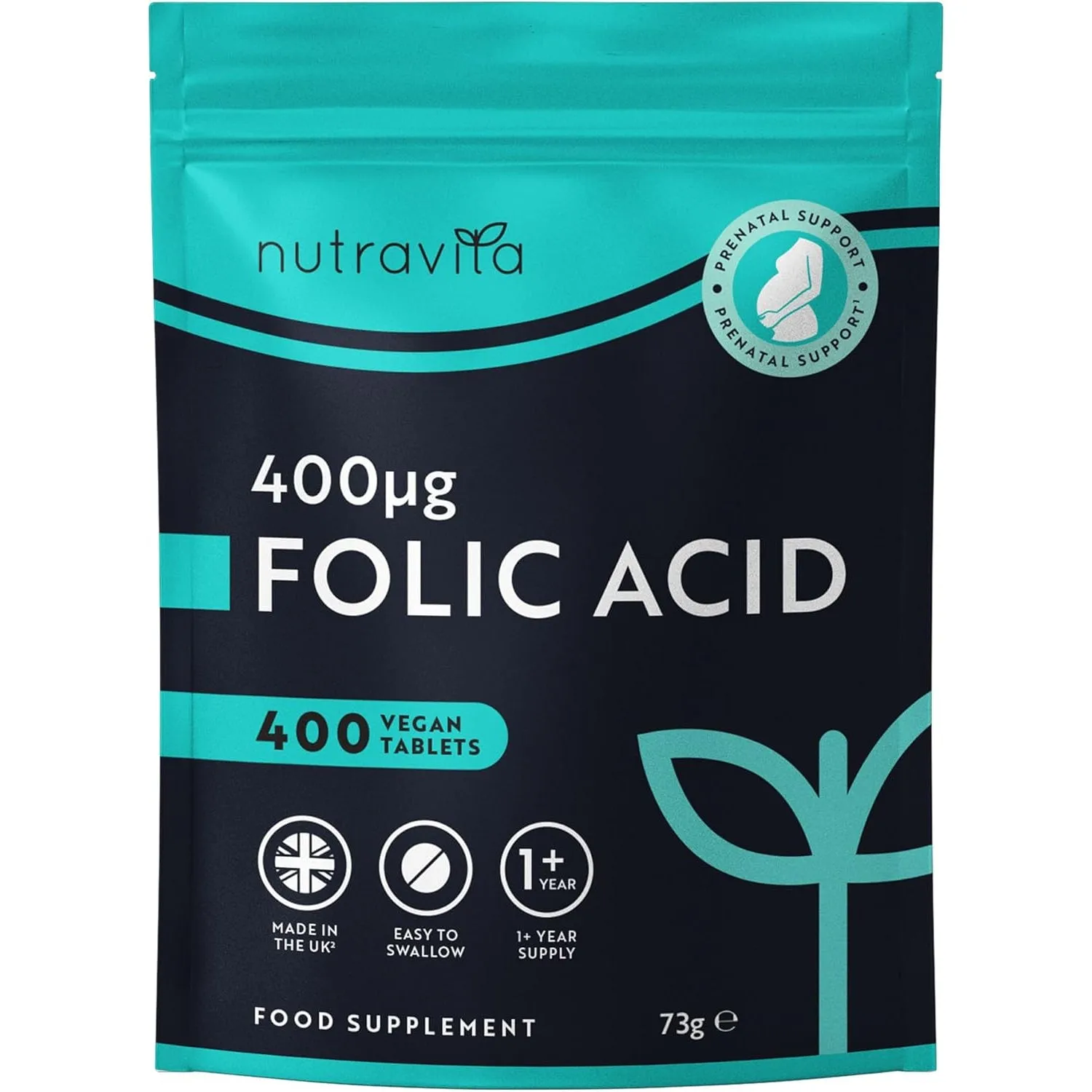 Nutravita Acido Folico 400 mcg integratore 400 compresse vegane