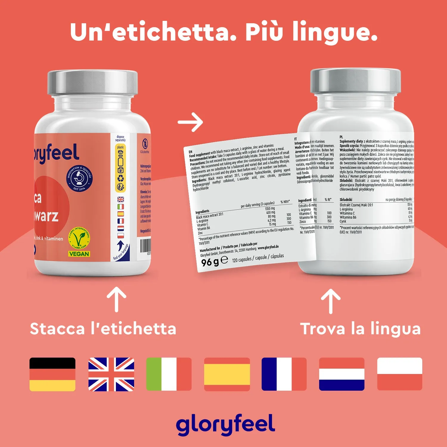 gloryfeel Maca Nera Peruviana capsule 120 capsule estratto 20:1