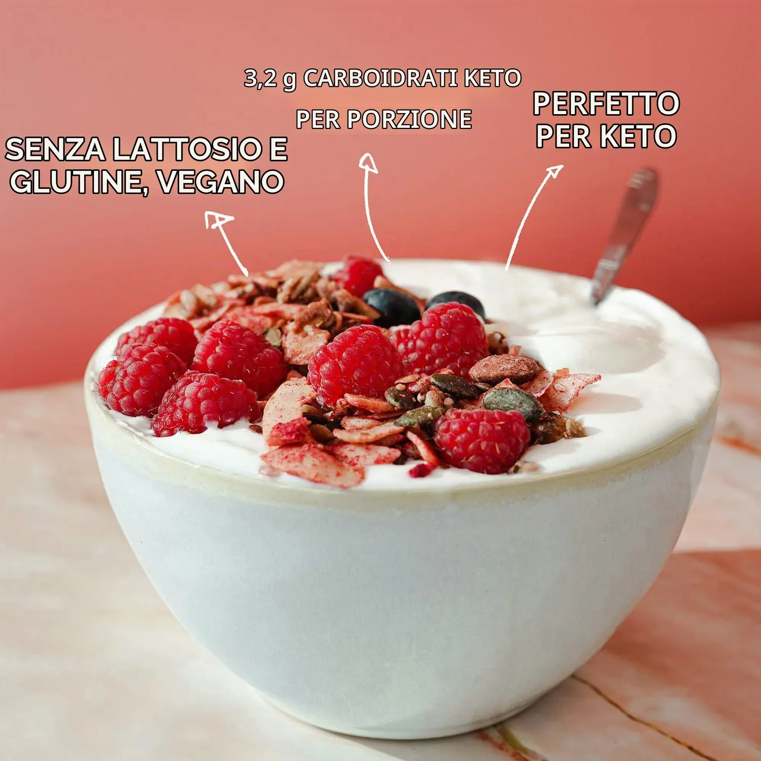 Go-Keto Bio Granola Raspberry granola lampone 290g low carb