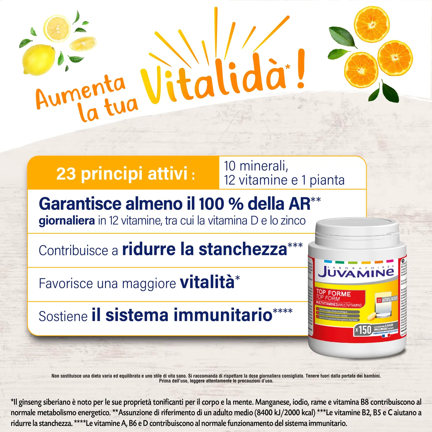 Juvamine Top Forme multivitaminico 150 compresse immunità