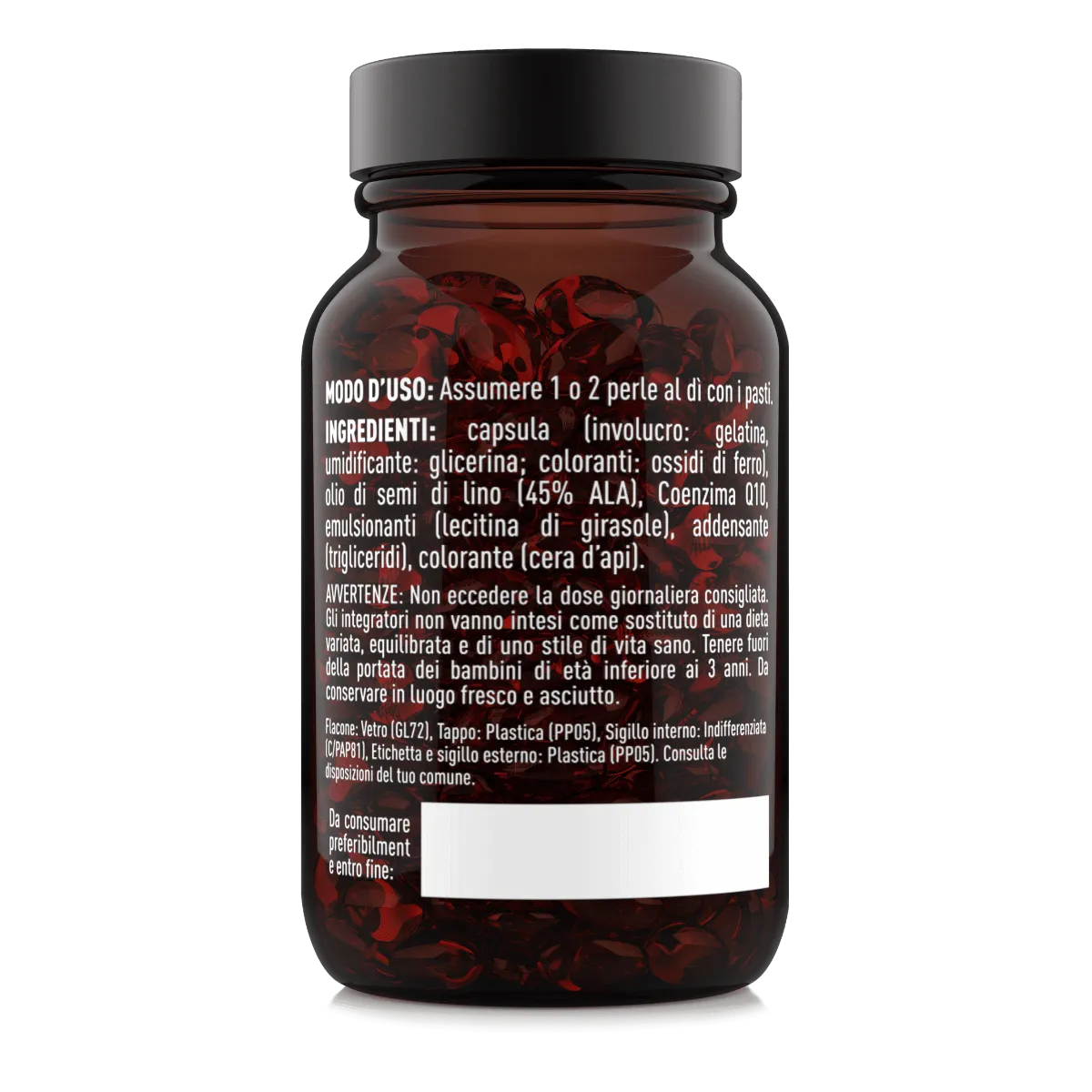 Natoo Essentials Coenzima Q10 perle 60x100mg olio lino