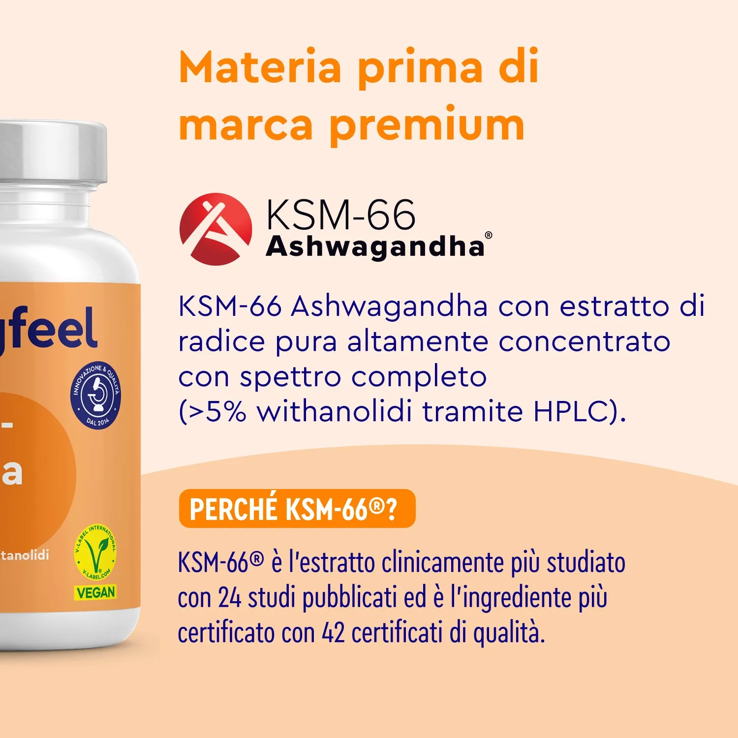 gloryfeel Ashwagandha KSM-66 capsule estratto radice
