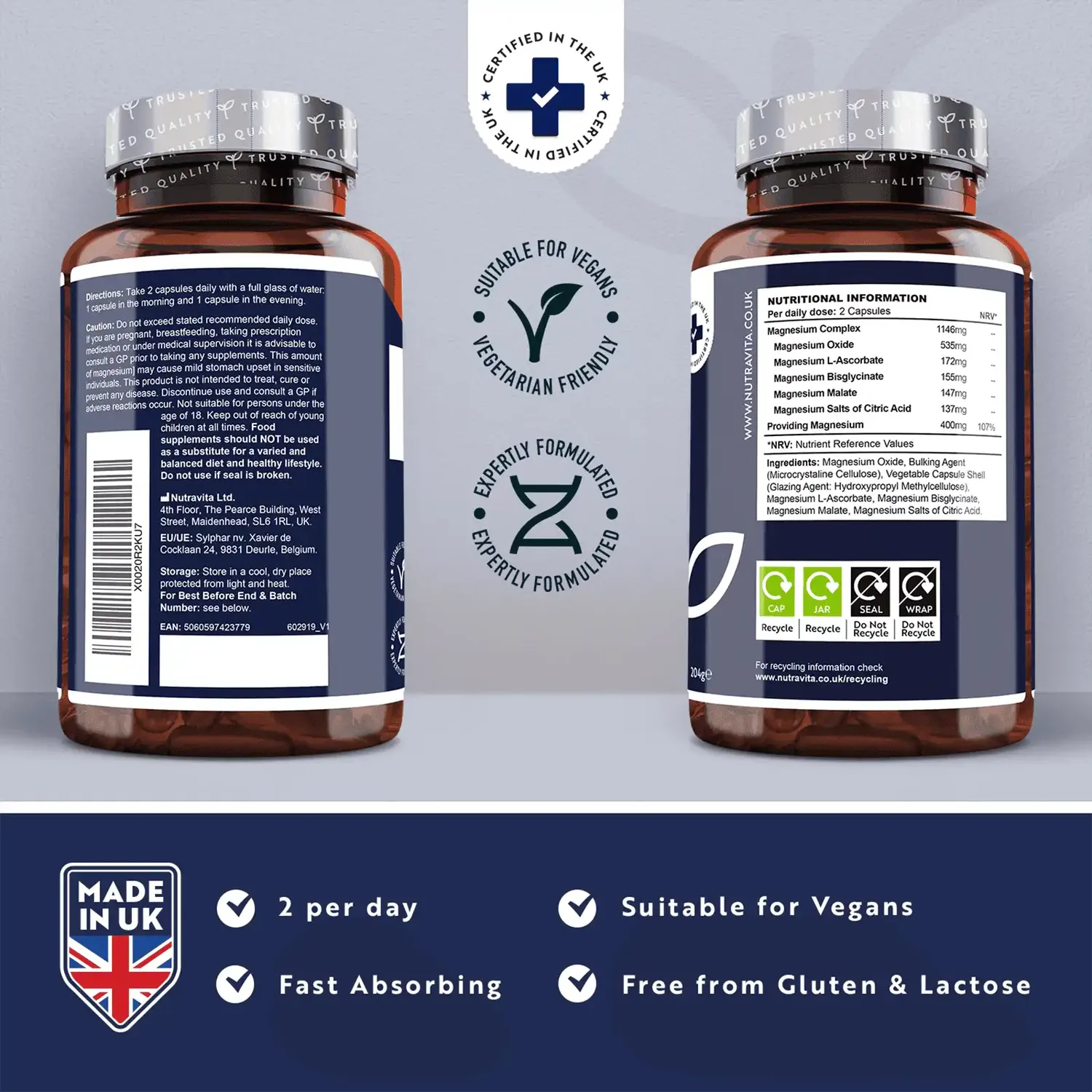 Nutravita Complesso Magnesio capsule 240 5 forme 400 mg