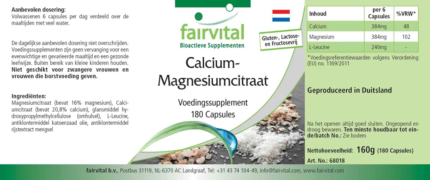 fairvital Cal-Mag citrato calcio magnesio 180 capsule
