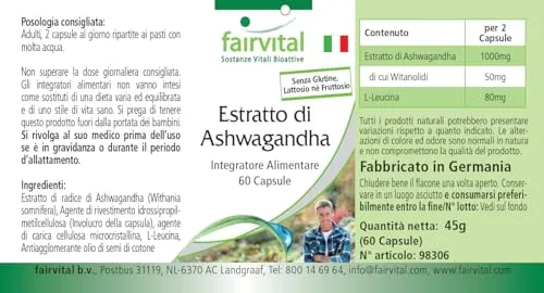 Fairvital Ashwagandha capsule 60 capsule 1000 mg adattogeno