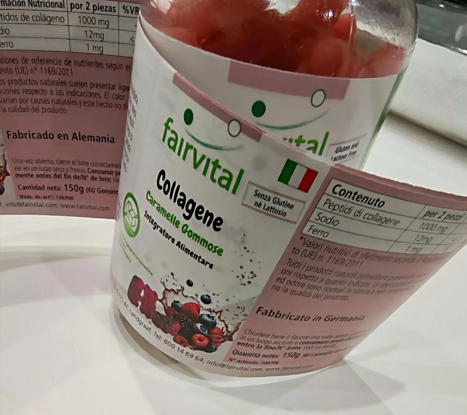 Fairvital Collagene caramelle gommose 60 pezzi fragola