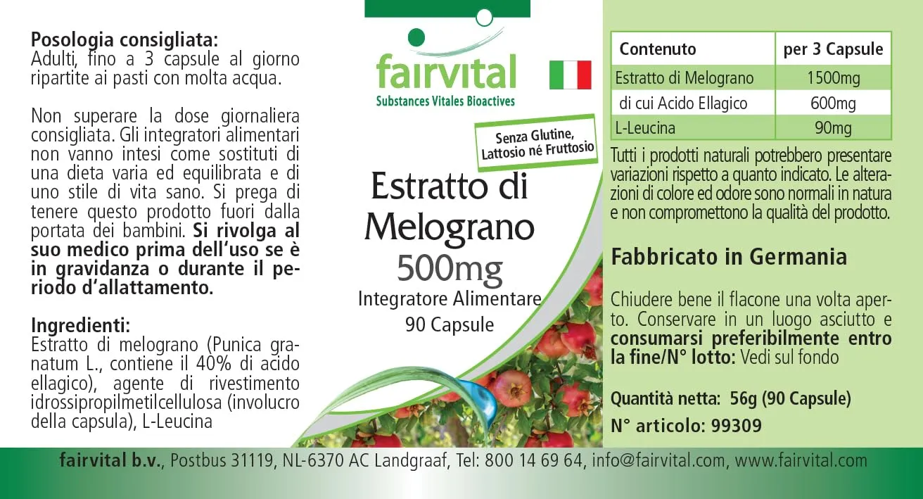 Fairvital Melograno 500 mg capsule 90 capsule acido ellagico