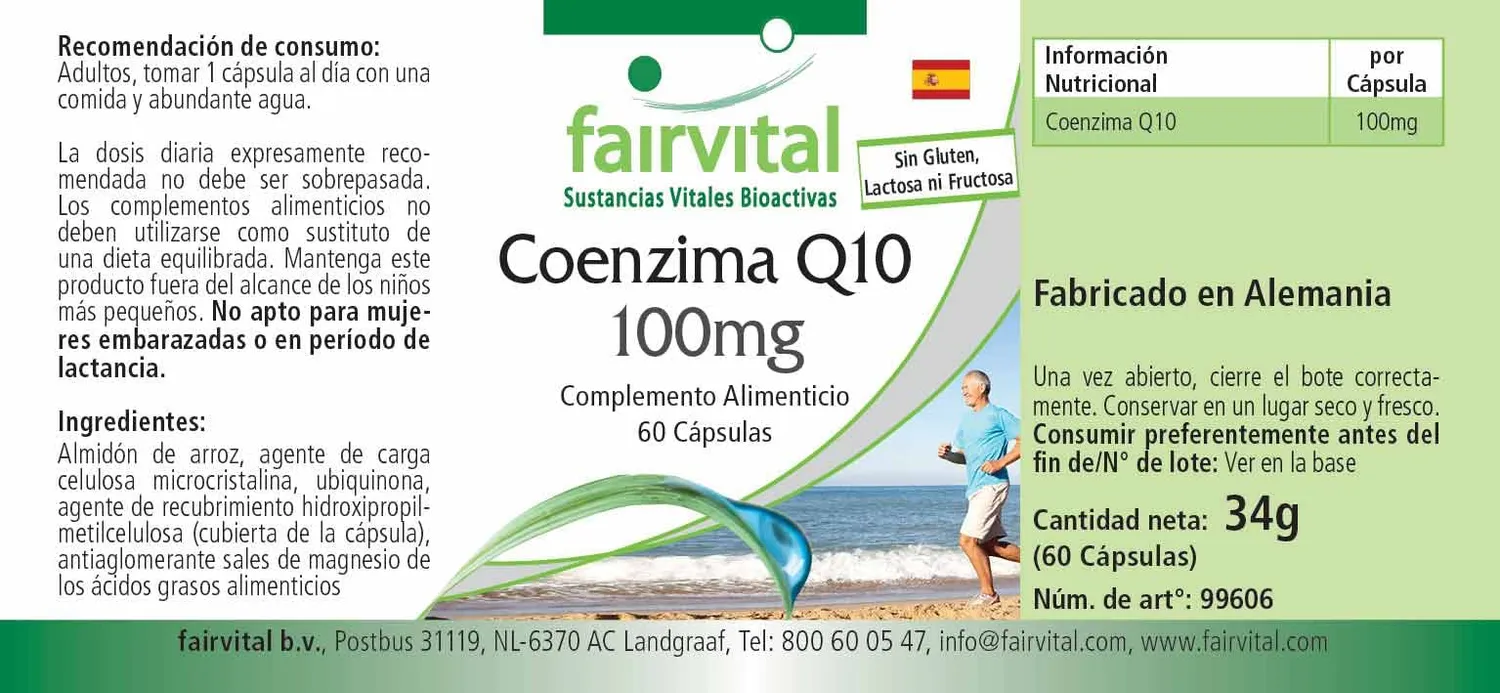 Fairvital Coenzima Q10 100 mg capsule 60 vegane alto dosaggio