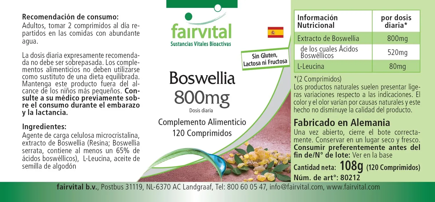 FAIRVITAL Boswellia Serrata 800 mg compresse 360 65% boswellici