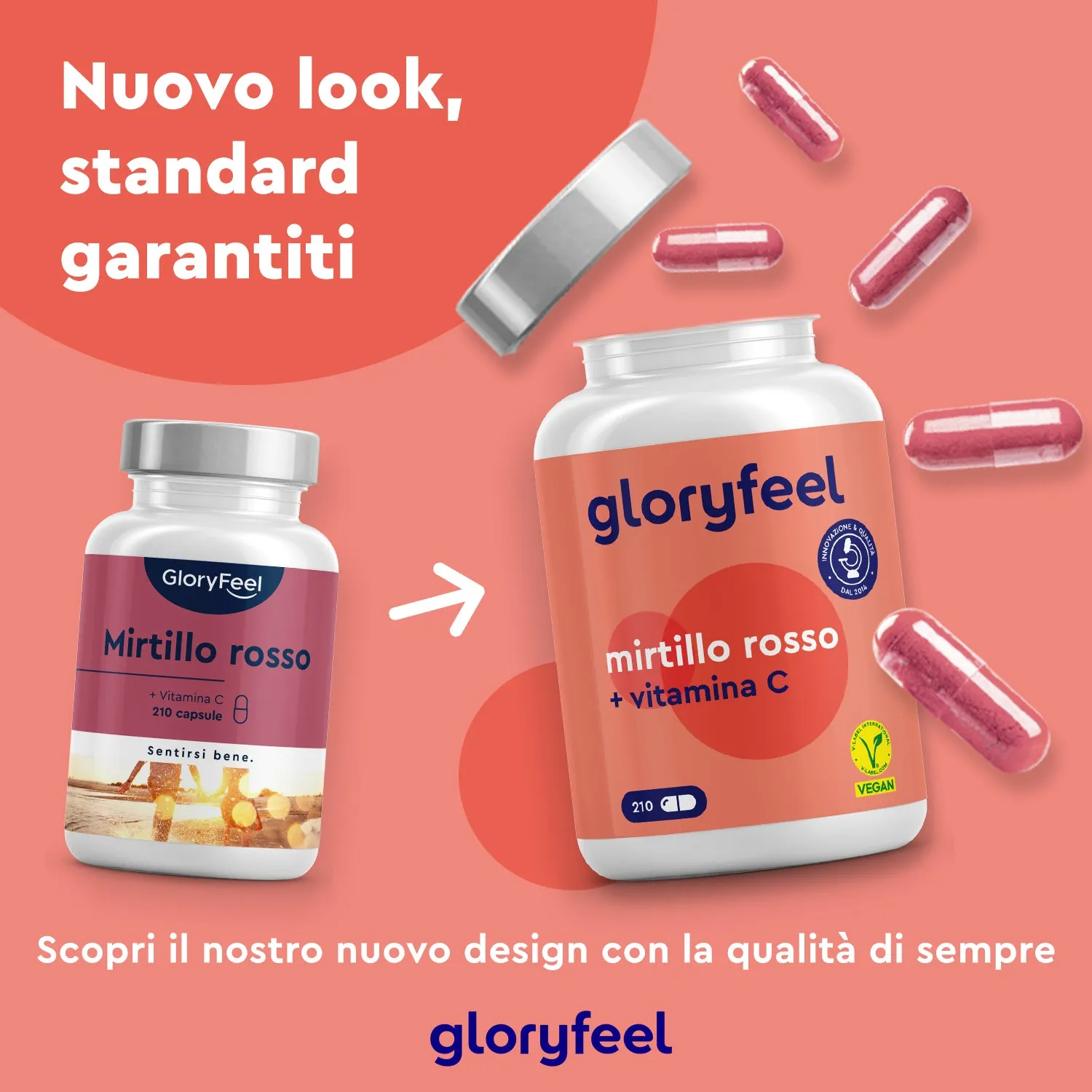 gloryfeel Cranberry + Vitamina C Capsule 210 pezzi Vie Urinarie