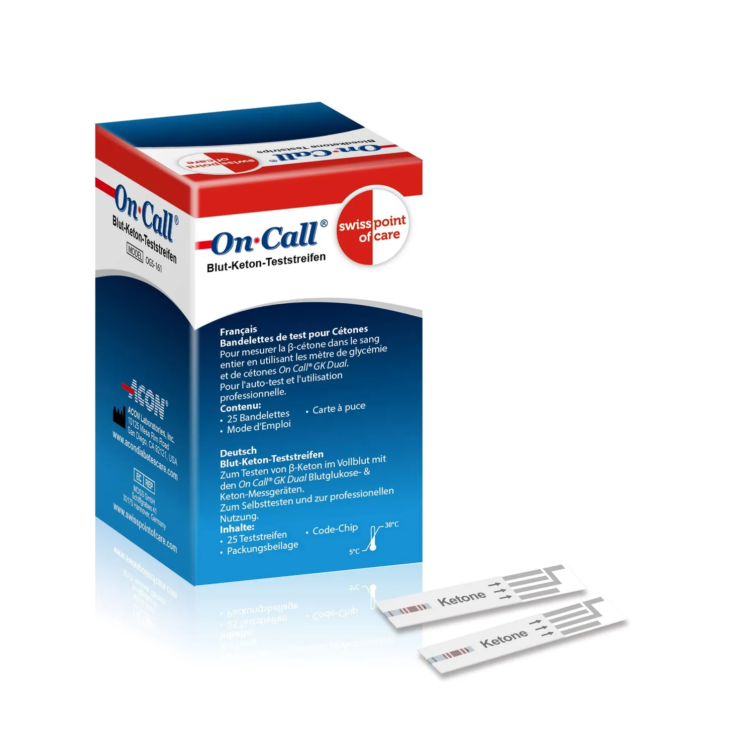 Go-Keto GK Dual strisce chetoni 25 pezzi sangue