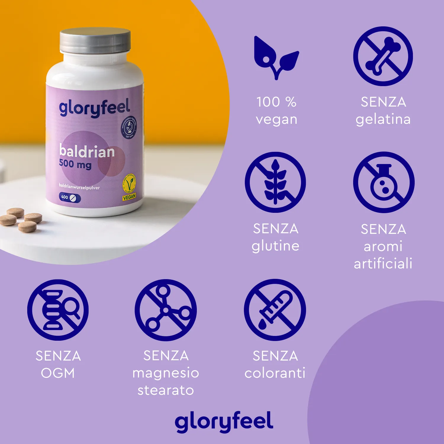 gloryfeel Valeriana Compresse vegan relax sonno