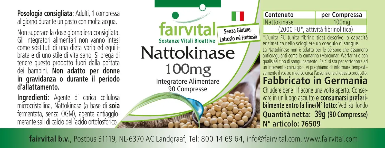 Fairvital Nattokinase 2000 FU compresse 90 pezzi fermentata