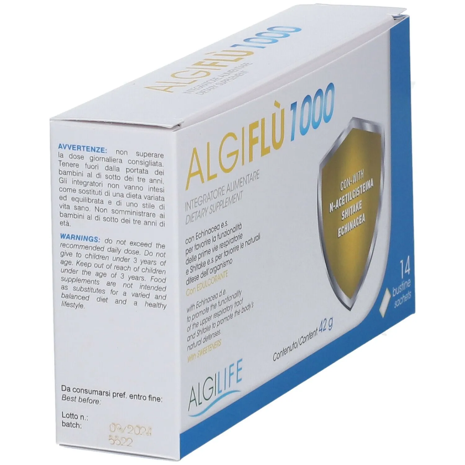 Algilife AlgiFlu 1000 Integratore Bustine NAC Vitamina B