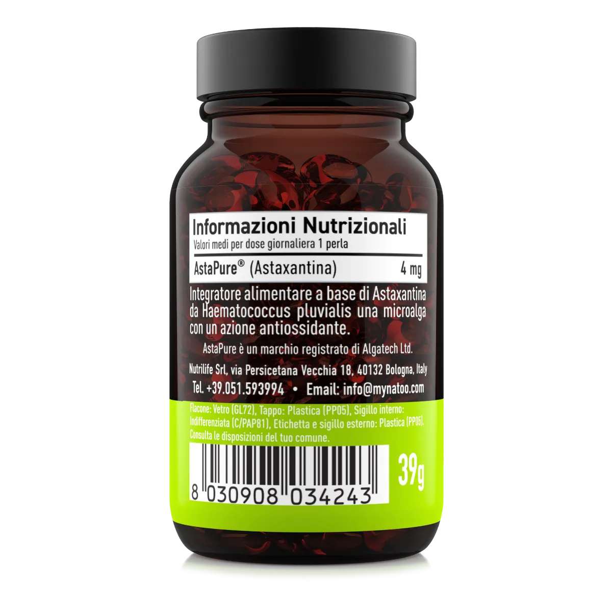Natoo Essentials AstaPure Astaxantina Integratore 30 Perle Antiossidante