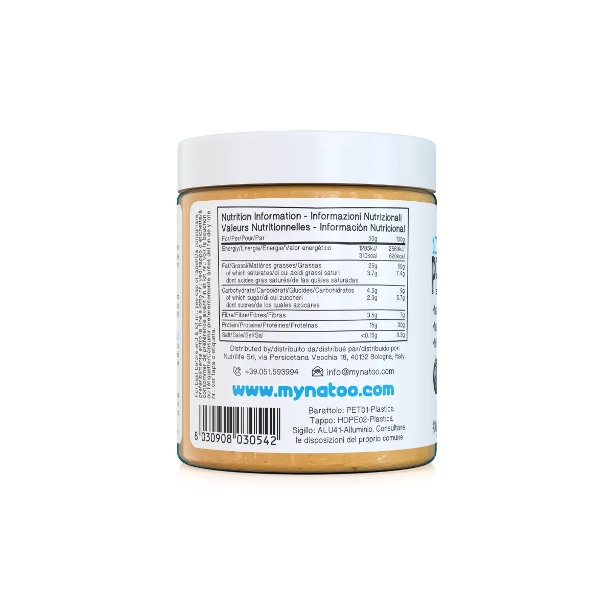 NATOO Burro d'Arachidi Smooth crema 400g 30% proteine