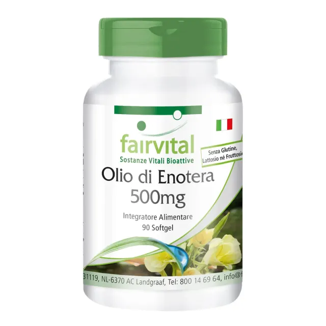 Fairvital Olio di Enotera 500 mg 90 capsule con vitamina E