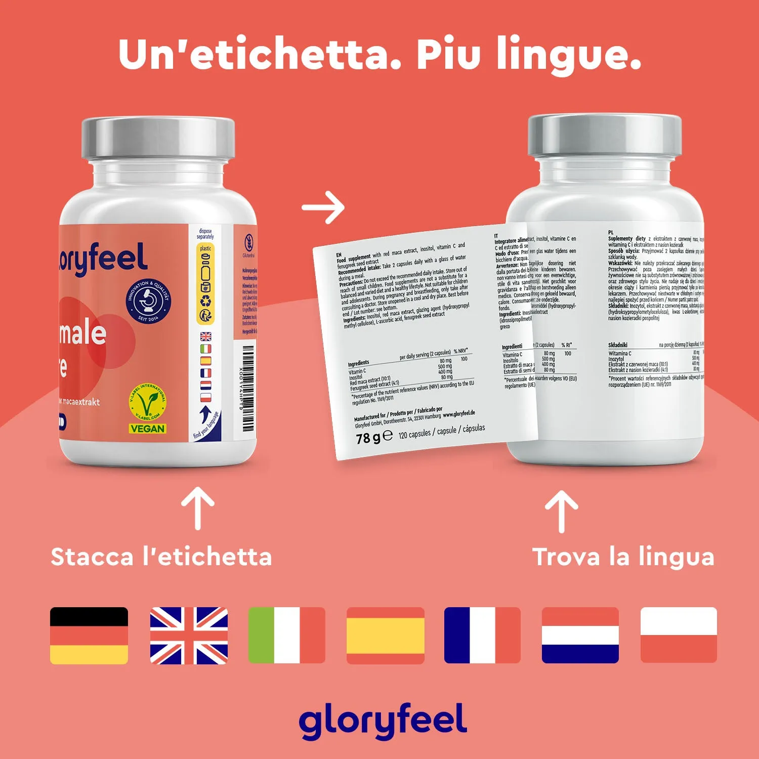gloryfeel Female Fire Maca Rossa capsule equilibrio ormonale