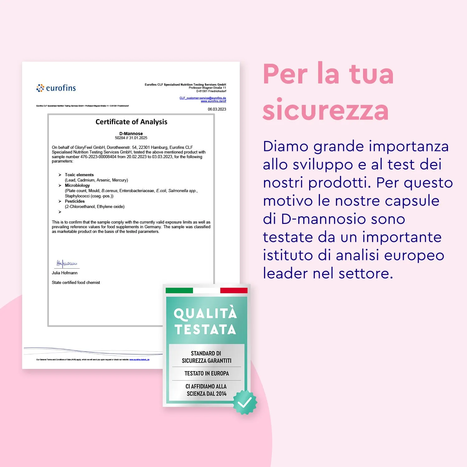 gloryfeel D-Mannosio 2000 mg 180 capsule vegane