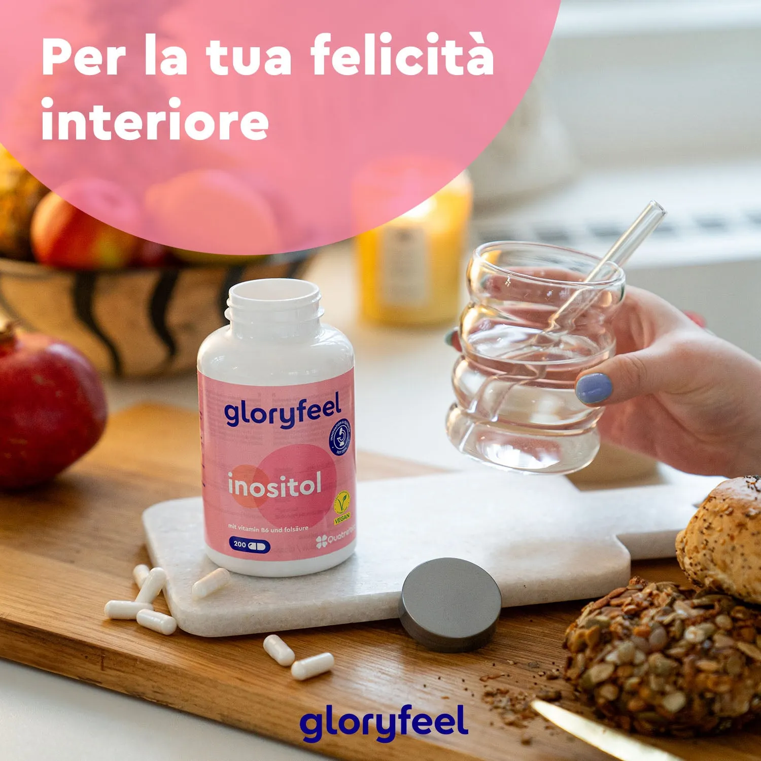 gloryfeel Inositolo polvere con folato e B6
