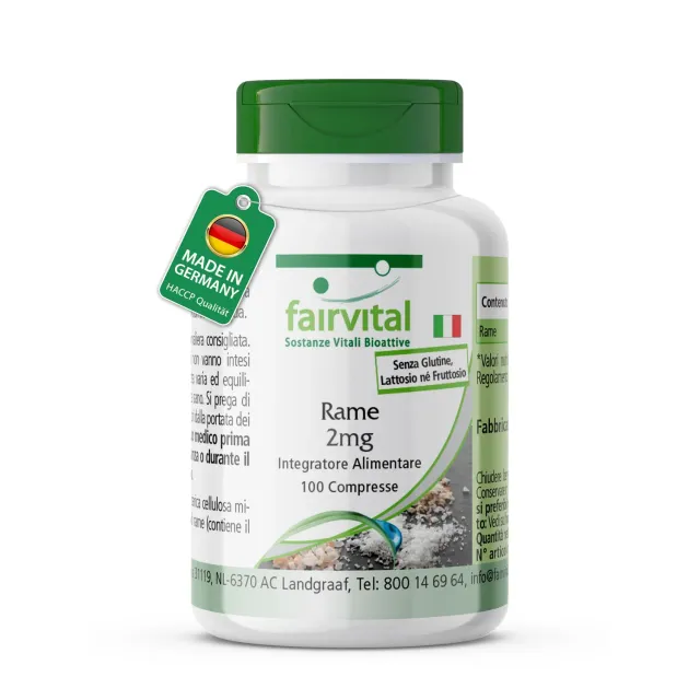 Fairvital Rame 2 mg compresse 100 pz bisglicinato