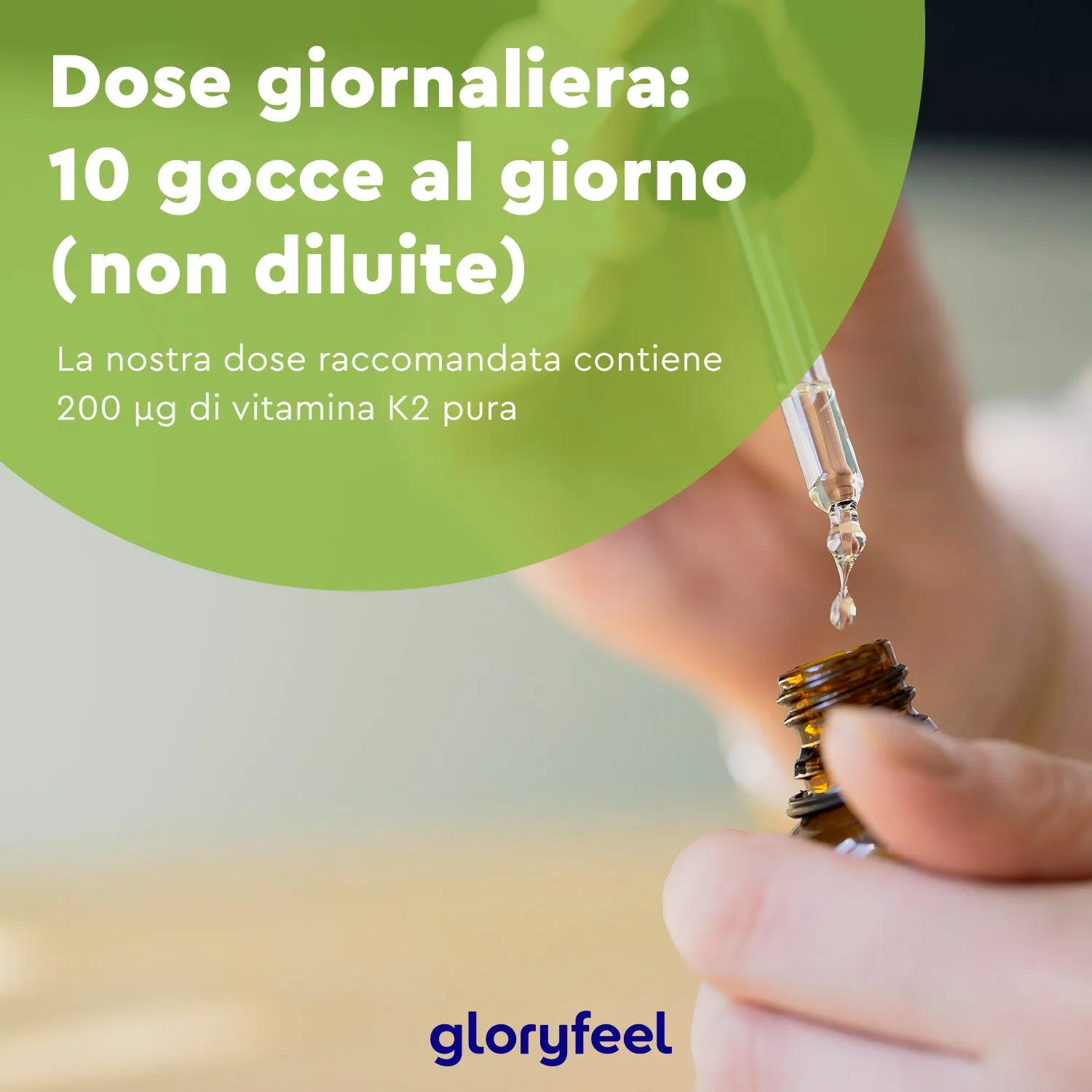 gloryfeel Vitamina K2 MK7 gocce vegane all-trans