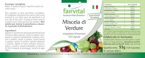 fairvital Verdure Pur integratore 120 capsule 10 verdure vegan