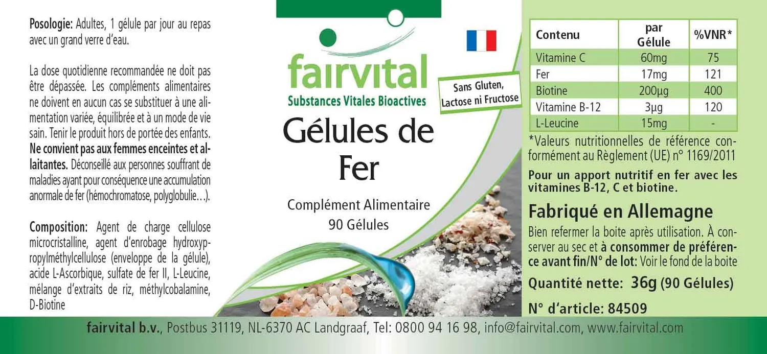 Fairvital Ferro con Vitamina C 90 capsule vegane