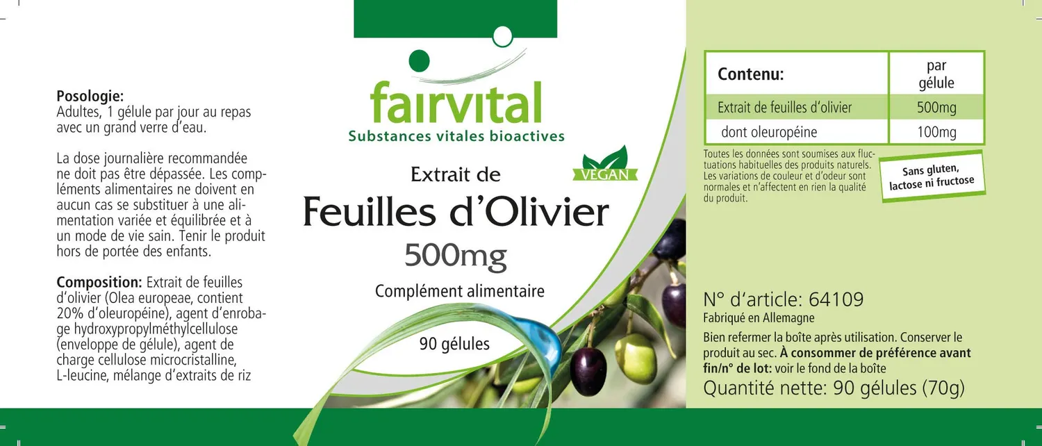 Fairvital Foglie Olivo capsule 500 mg 90 capsule oleuropeina