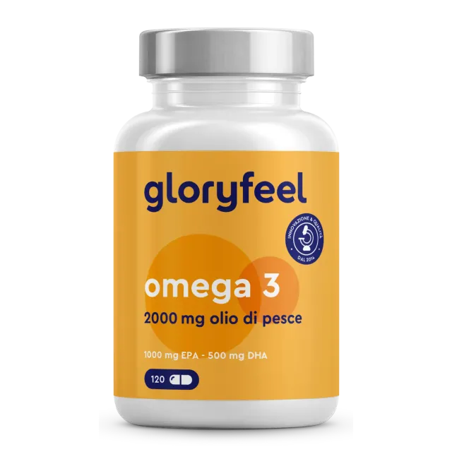 gloryfeel Omega 3 2000mg capsule olio di pesce 120 softgel EPA DHA