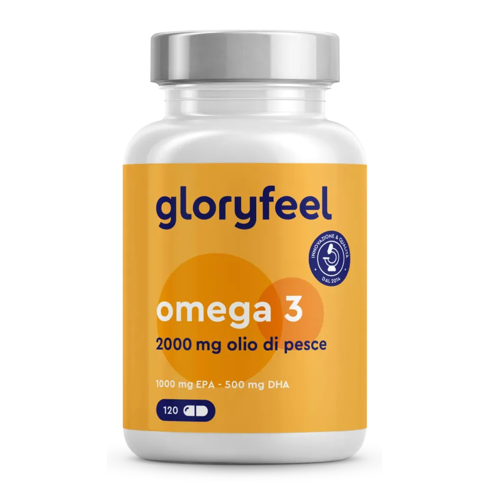 gloryfeel Omega 3 2000mg capsule olio di pesce 120 softgel EPA DHA