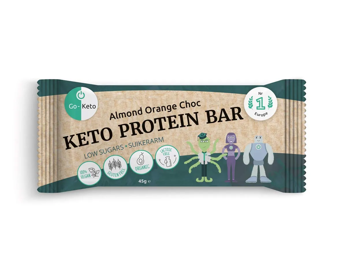 Go-Keto Almond Orange Choc barrette proteiche 16x40g senza zucchero