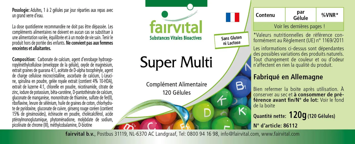 Fairvital Super Multi multivitaminico 120 capsule alta dose