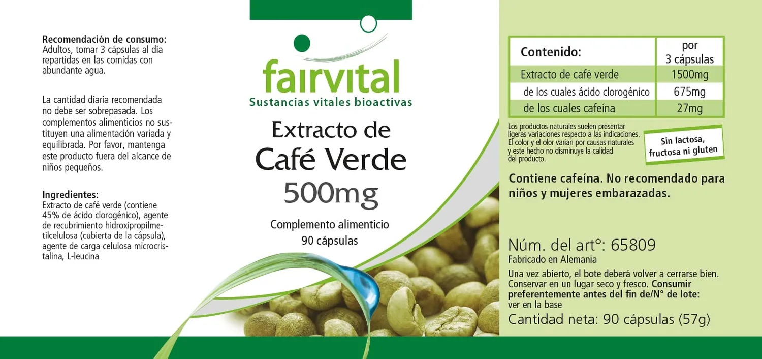 Fairvital Caffè Verde 500 mg 90 capsule acido clorogenico
