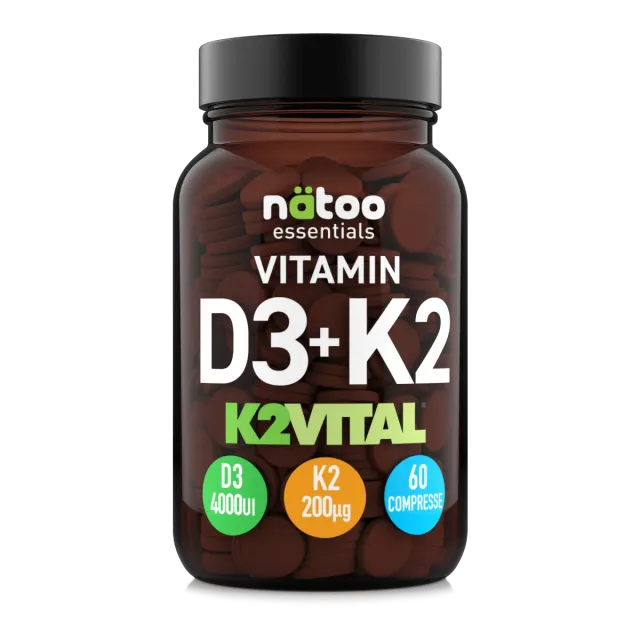 Natoo Essentials D3 K2 Vitamina Integratore 60 Compresse Calcio