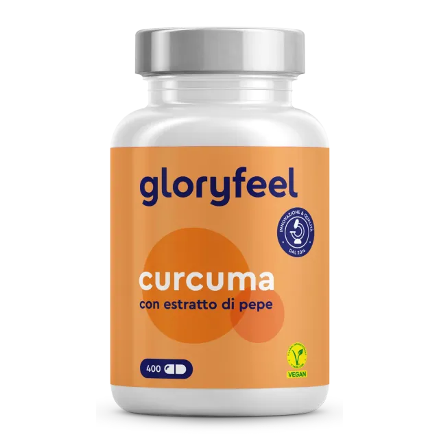 Gloryfeel Curcuma capsule con piperina vegane
