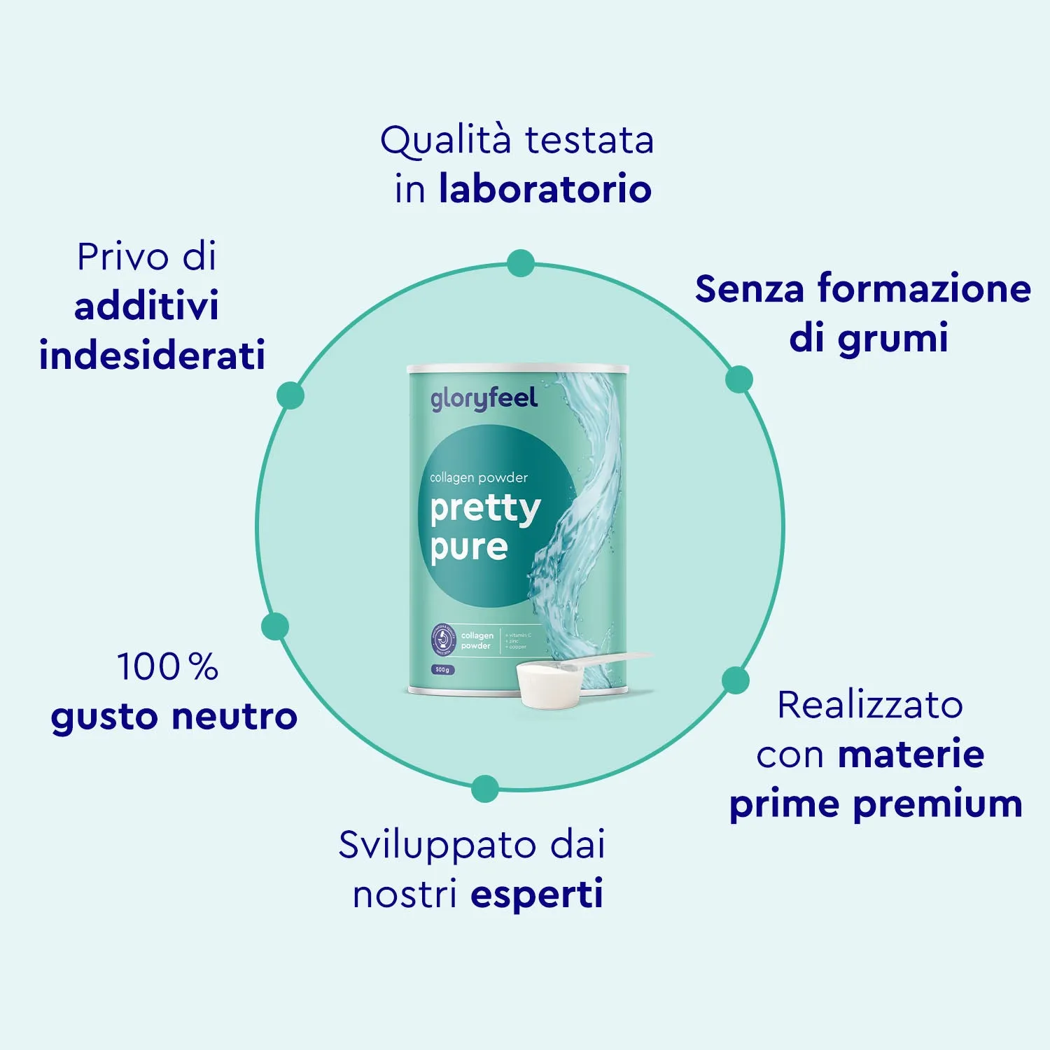 gloryfeel Pretty Pure collagene in polvere idrolizzato