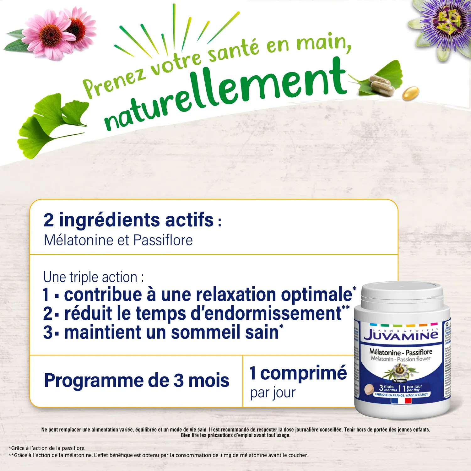 Juvamine Melatonina Passiflora Compresse 3 Mesi Sonno