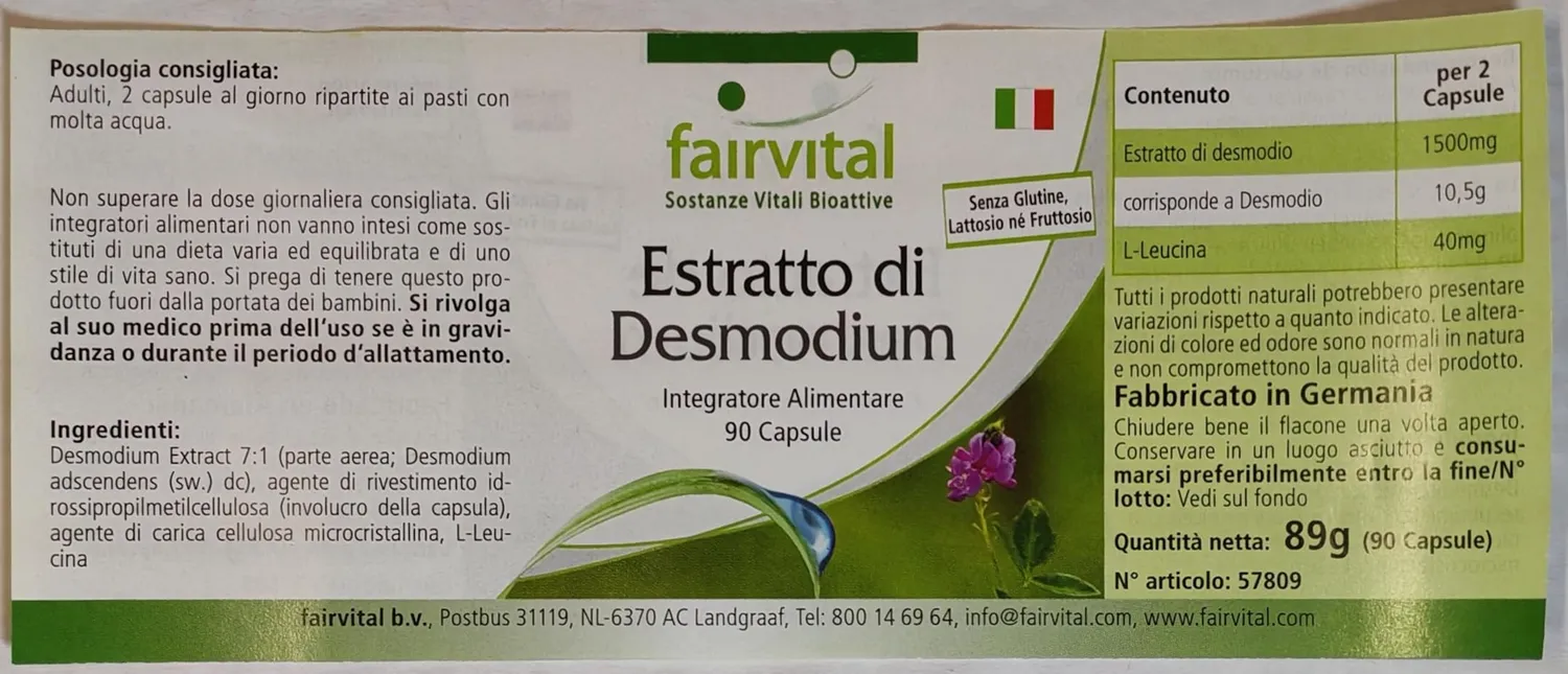 fairvital Desmodium estratto 90 capsule 1500 mg vegano