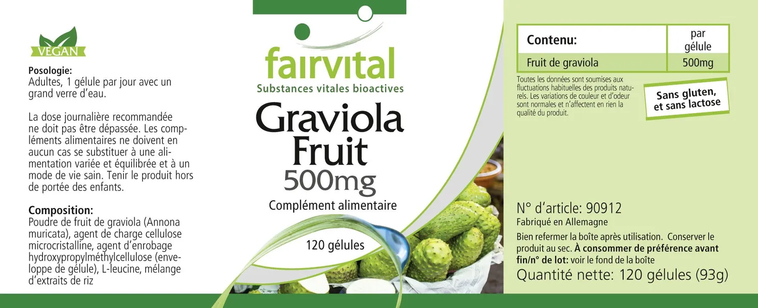 Fairvital Graviola 500 mg capsule 120 capsule vegane