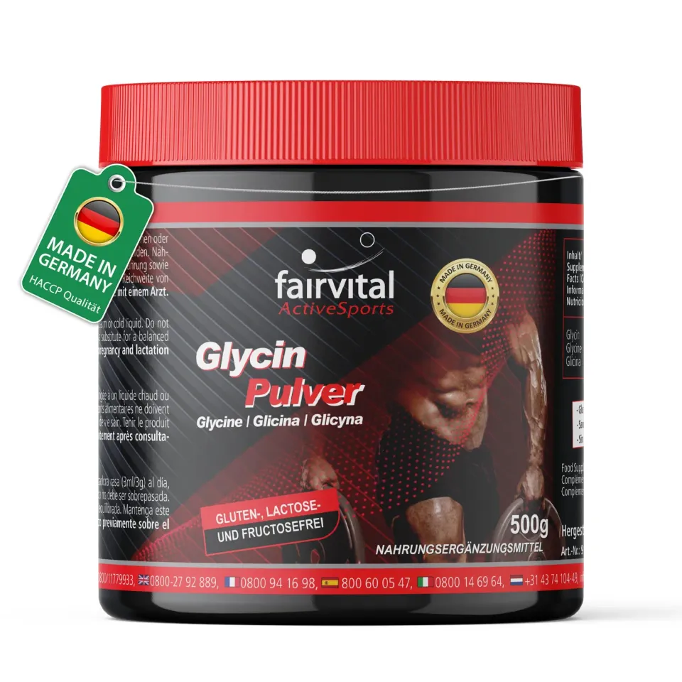 Fairvital Glicina Polvere Vegana 500 g pura senza additivi