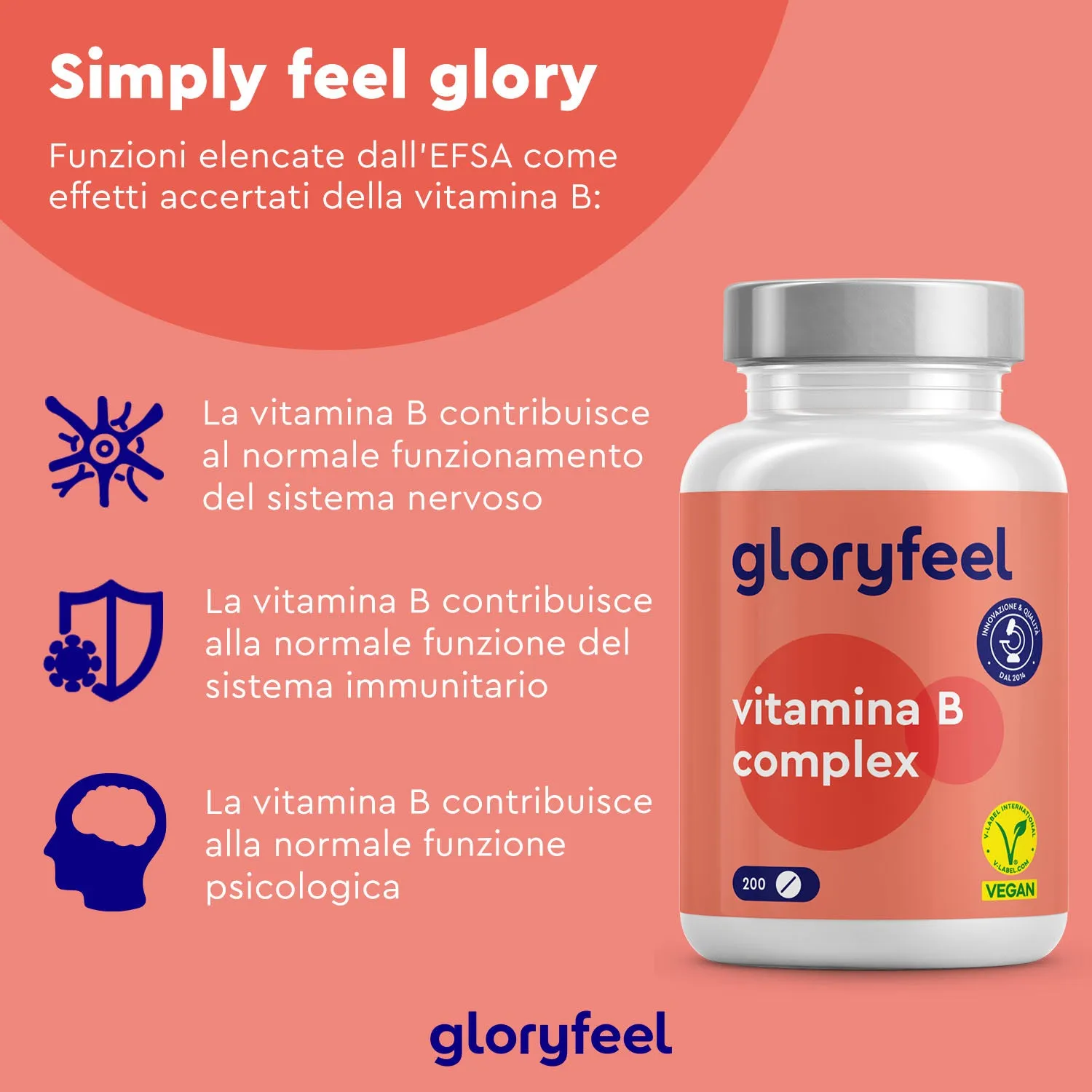 gloryfeel Vitamina B Complex compresse senza lattosio