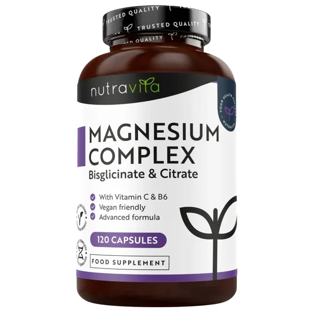 Nutravita Complesso di Magnesio 120 capsule vegane citrato e bisglicinato