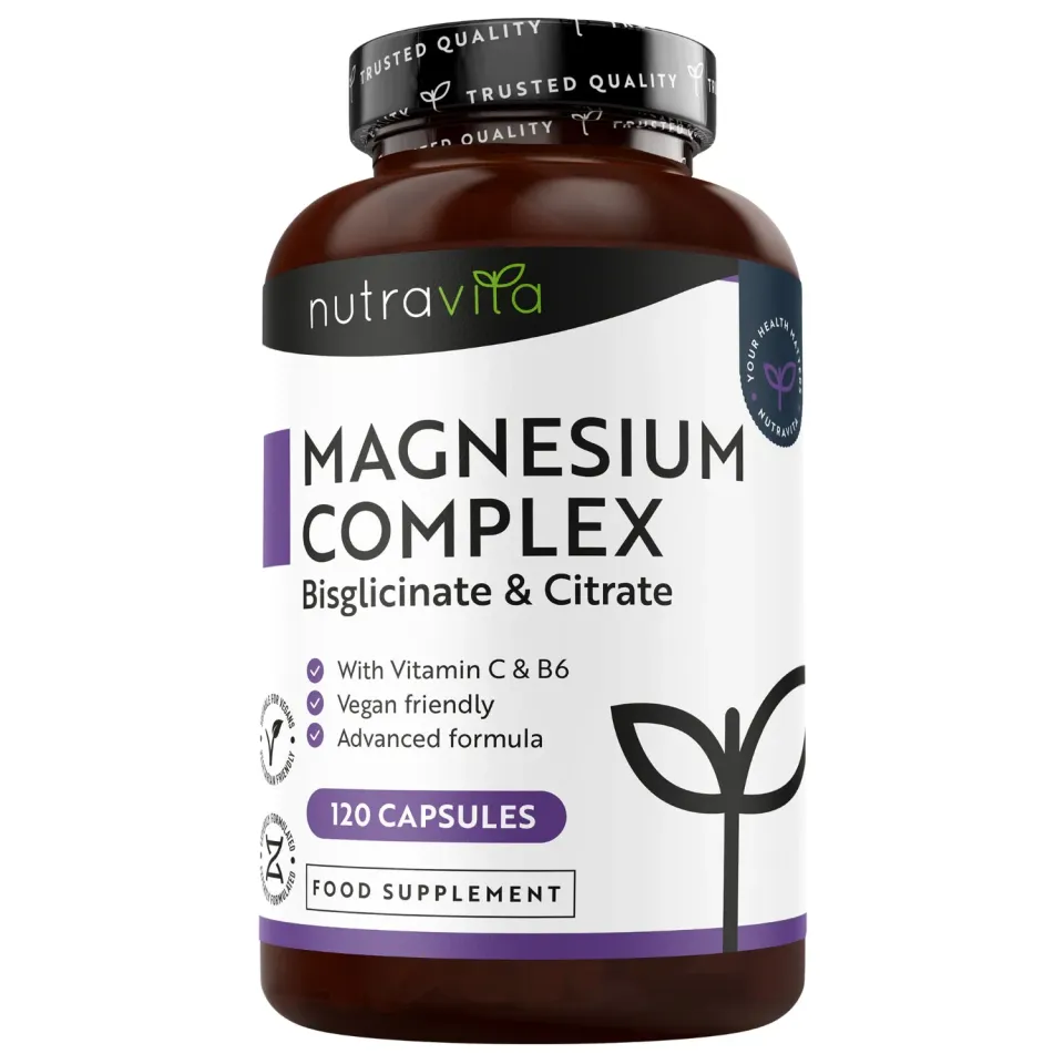 Nutravita Complesso di Magnesio 120 capsule vegane citrato e bisglicinato