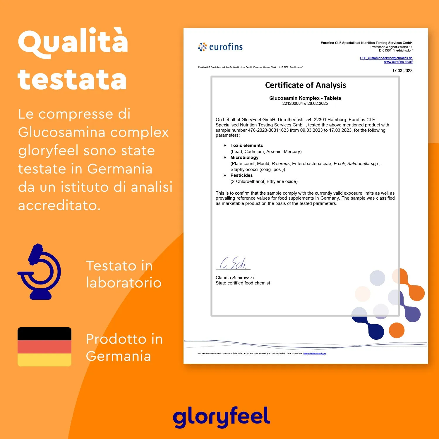 gloryfeel Glucosamina Condroitina MSM D3 integratore 120 compresse articolazioni