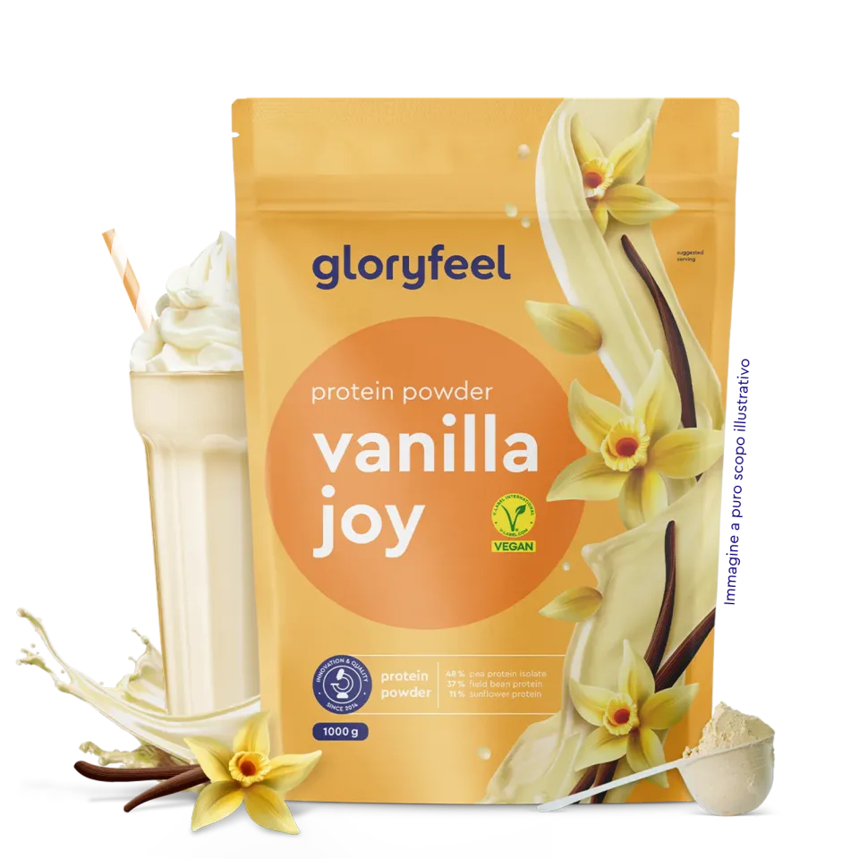 Gloryfeel Vanilla Joy proteine polvere vegane gusto vaniglia