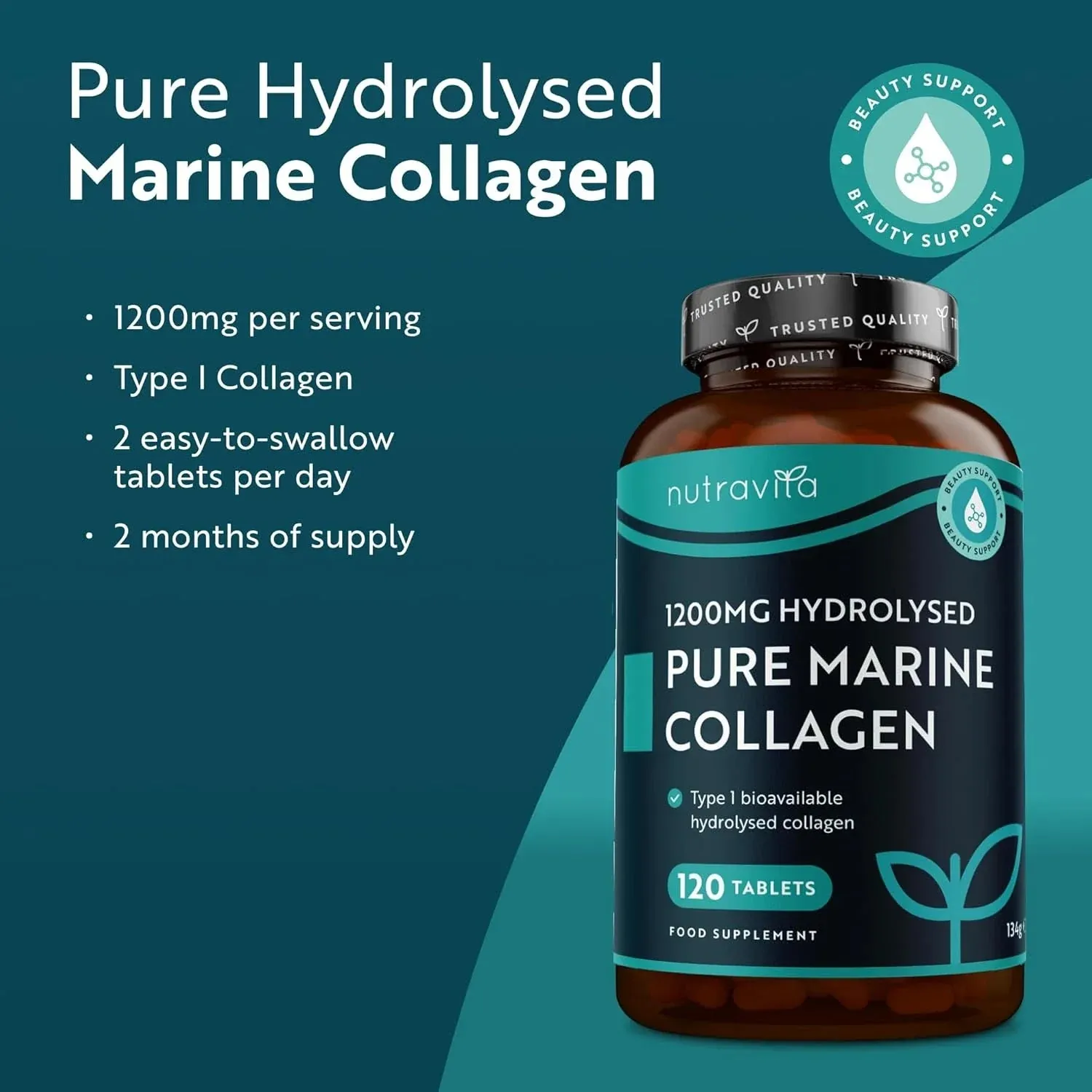 Nutravita Collagene Marino Puro 1200mg compresse 120 tipo 1