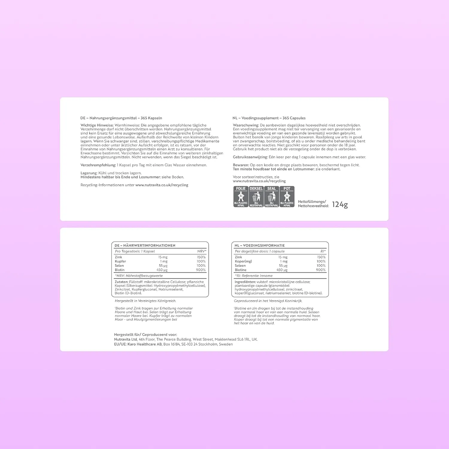 Nutravita Biotina 4500 mcg Capsule 365 con Zinco e Rame