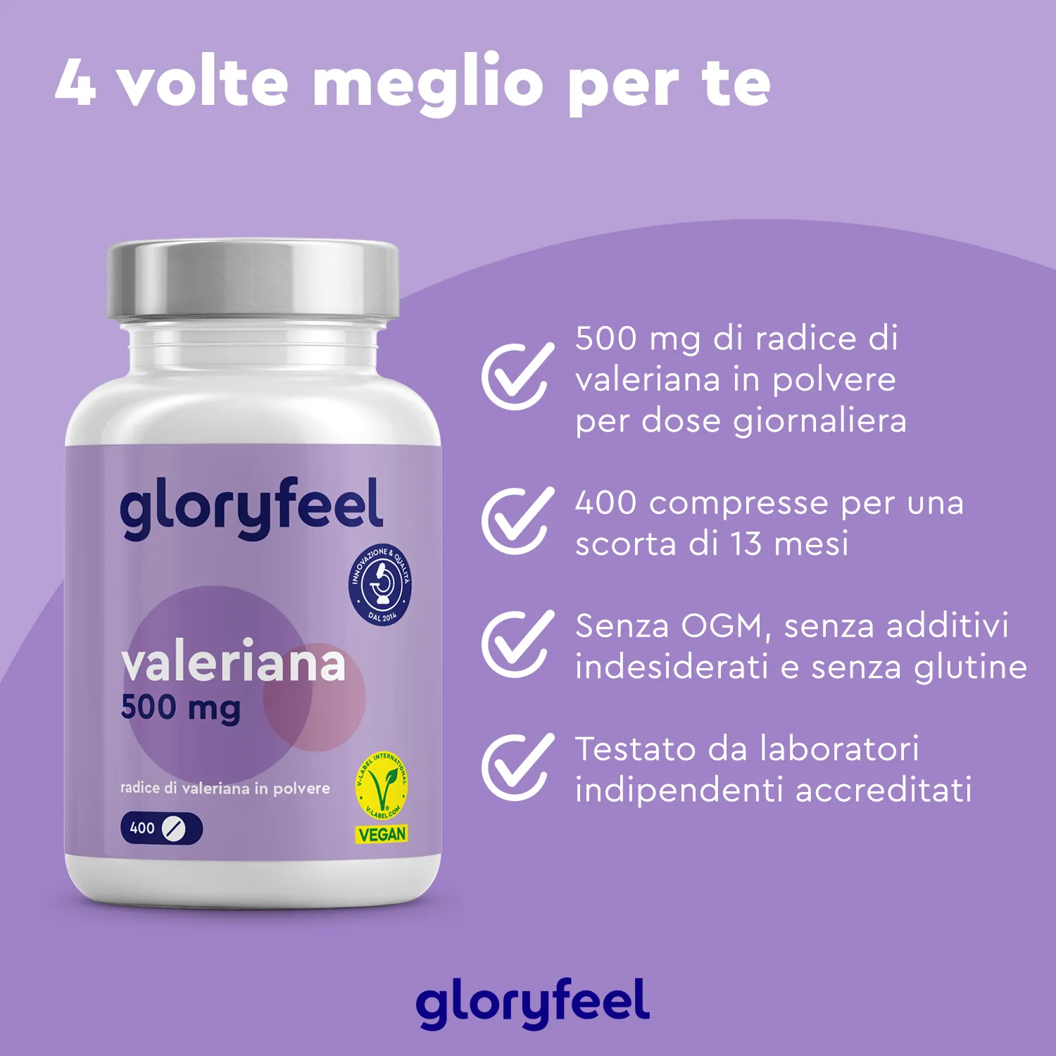 gloryfeel Valeriana Compresse vegan relax sonno