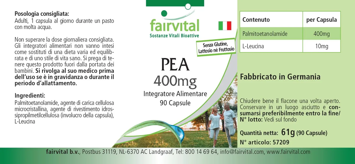 FAIRVITAL PEA 400 mg capsule 90 vegane scorta 3 mesi